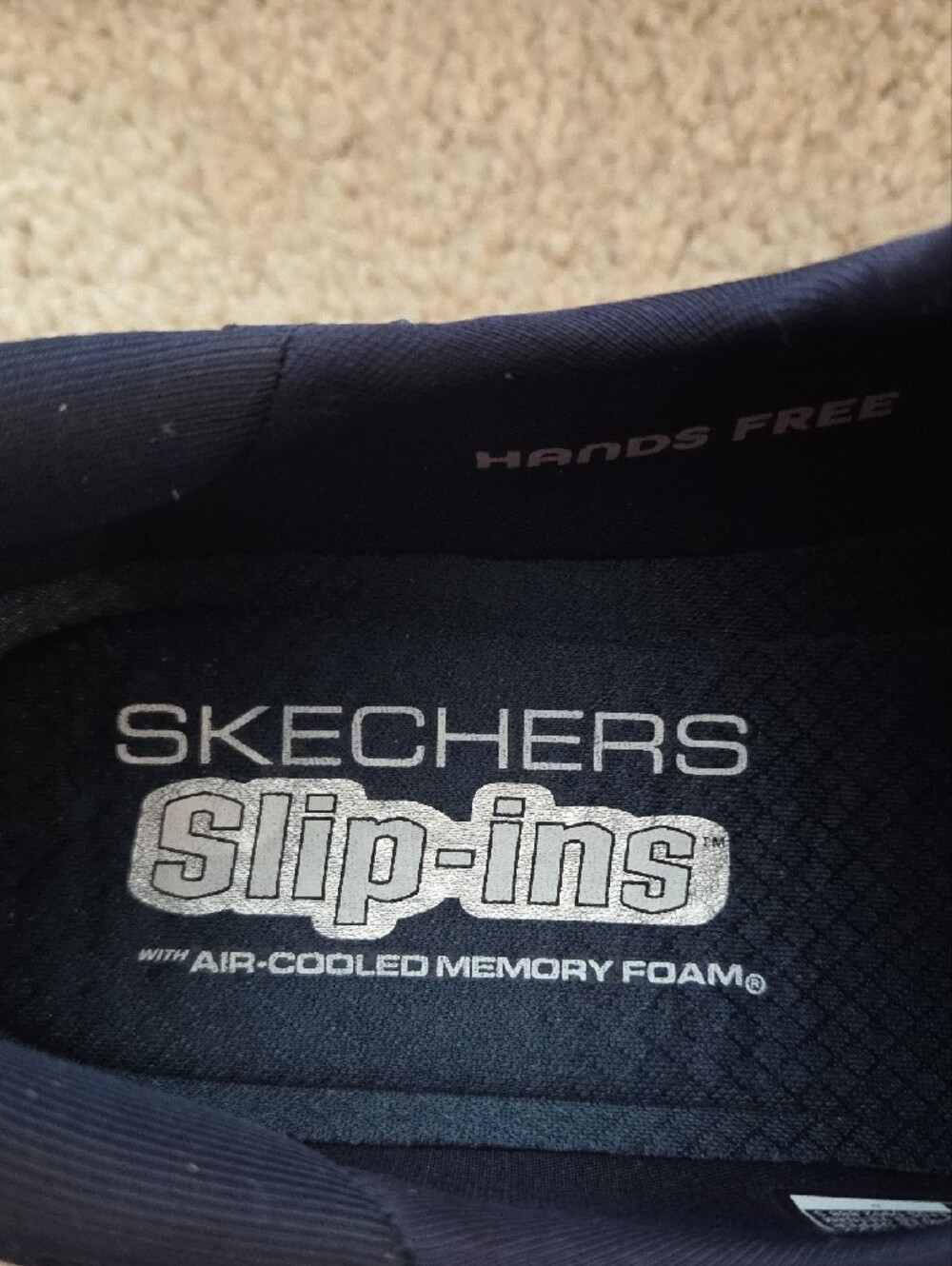 Skechers Women's Navy Slip-On Athletic Sneakers with White Sole - Picture 2 of 5